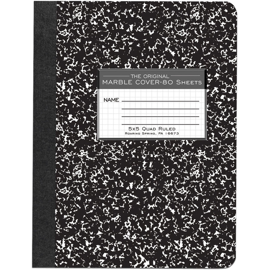 Roaring Spring Graph Ruled Hard Cover Composition Book, 7.5" x 0.33", Sewn/Tapebound, 15 lb, 80, Class Schedule, ROA77227