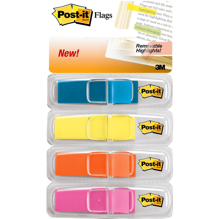 Post-it® Flags, Orange, Repositionable, 4 / Pack, MMM6834ABX