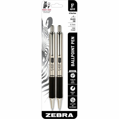Zebra STEEL 4 Series F-402 Retractable Ballpoint Pen, 1 Pack — view 1