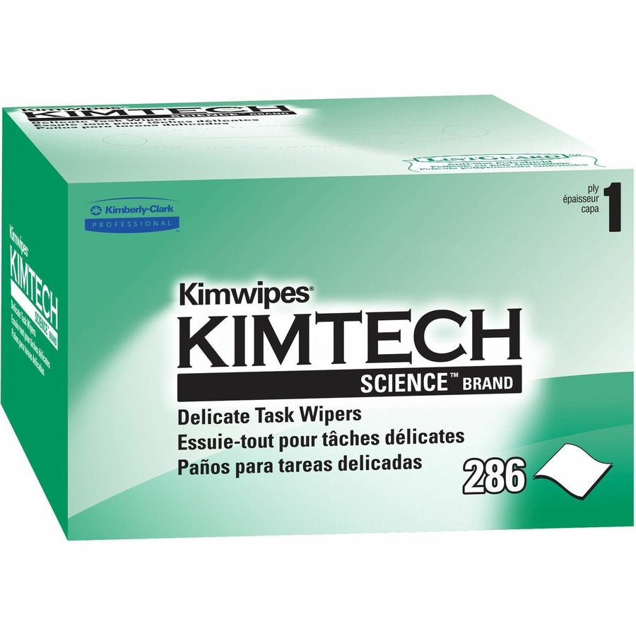 KIMTECH Science Kimwipes Delicate Task Wipers, White, Anti-static, 286 / Box, KCC34155