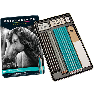 Prismacolor Premier Graphite Set, Latex-Free Eraser, 18 / Pack, SAN24261