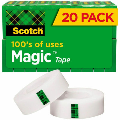 3M Scotch 3/4"W Magic Tape, Clear, 20 / Pack, MMM810K20