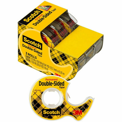 3M Scotch Double-Sided Tape, Clear, 1 Pack, MMM3136