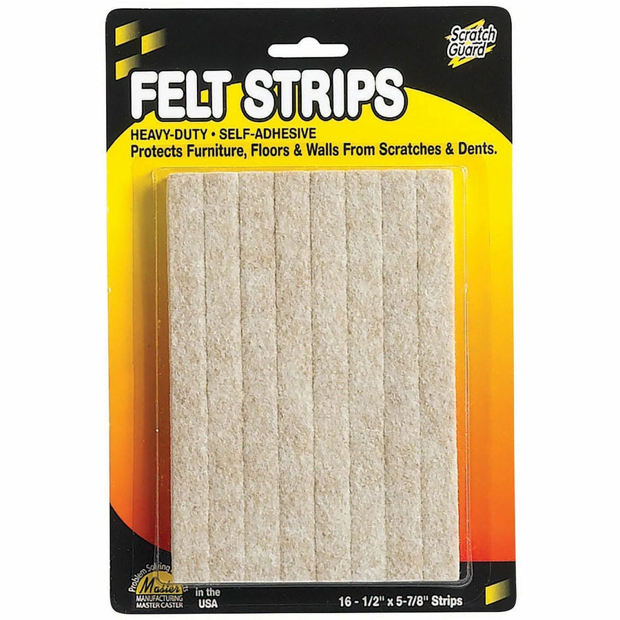 Scratch Guard Self-Adhesive Felt Strips, Beige, Polyester Felt, Vibration Reduction, 1 / Pack, MAS88495