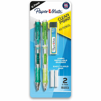 Newell Paper Mate Clear Point Mechanical Pencils, 0.7 mm, 2 / Pack, PAP56047PP