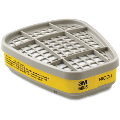 3M 6003 Organic Vapor/Acid Gas Cartridge, Yellow, 1 Pack, MMM6003