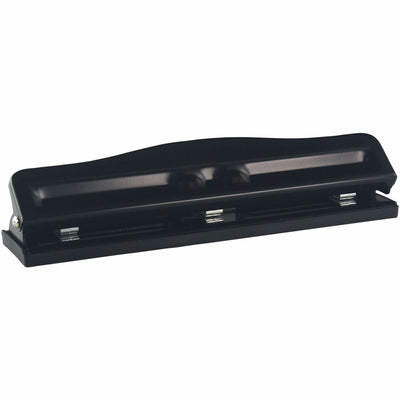 Business Source 3-Hole Adjustable Paper Punch, Black, 24EA/CT — view 1