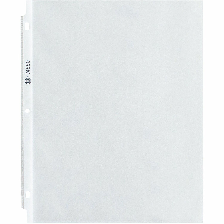 Business Source Top-Loading Poly Sheet Protectors, Clear, 8 1/2" Width x 11" Length, 100 / Box — view 1