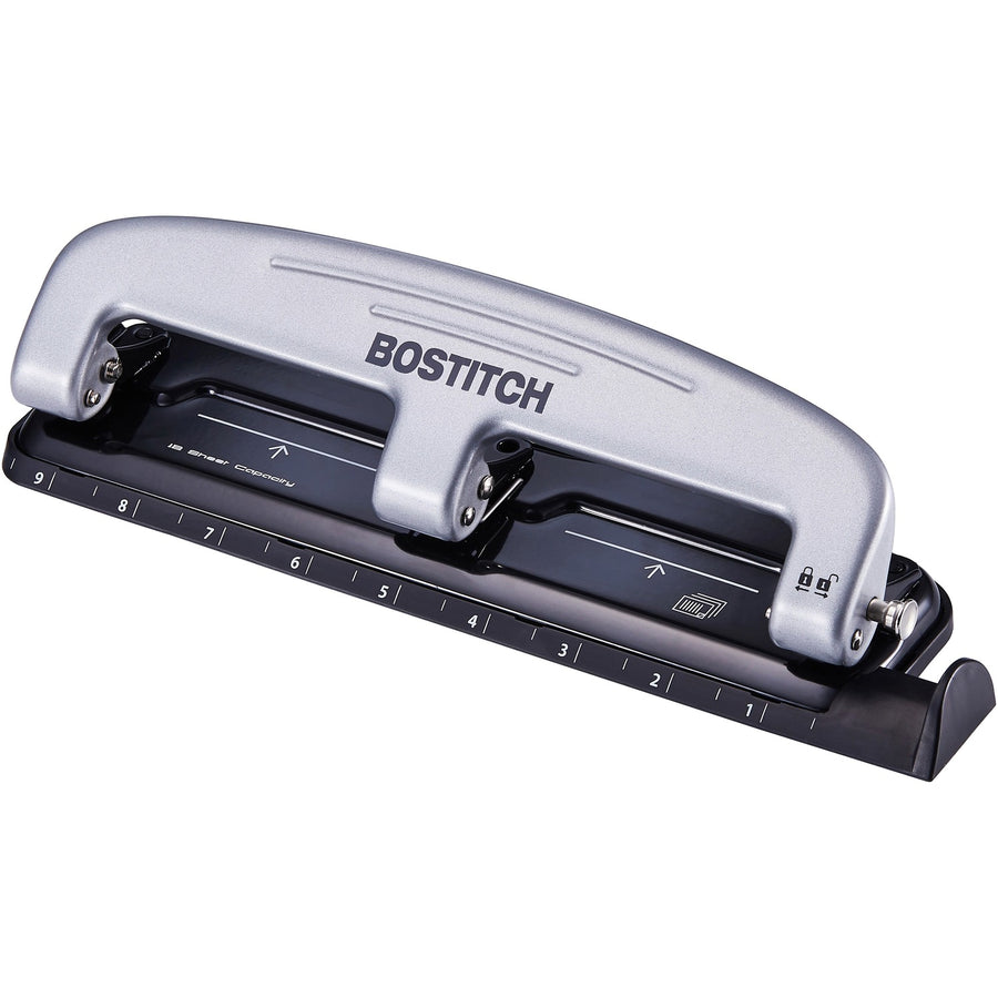 Amax Bostitch EZ Squeeze 12 Three-Hole Punch, Silver, 4EA/CT — view 1
