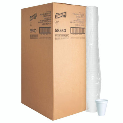 Genuine Joe 8 oz Hot/Cold Foam Cups, White, 20 / Carton, GJO58550