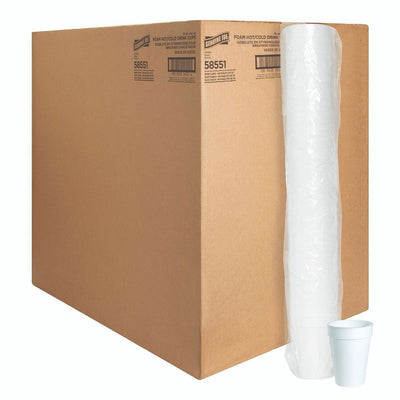 Genuine Joe 10 oz Hot/Cold Foam Cups, White, 40 / Carton, GJO58551