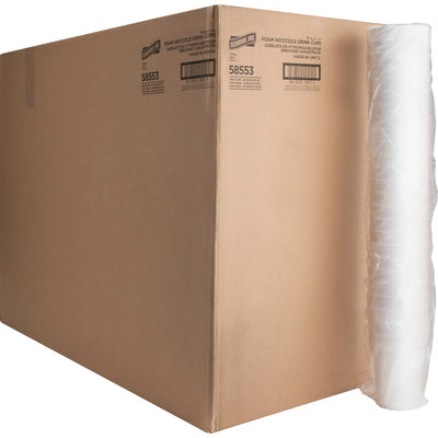 Genuine Joe 14 oz Hot/Cold Foam Cups, White, 40 / Carton, GJO58553