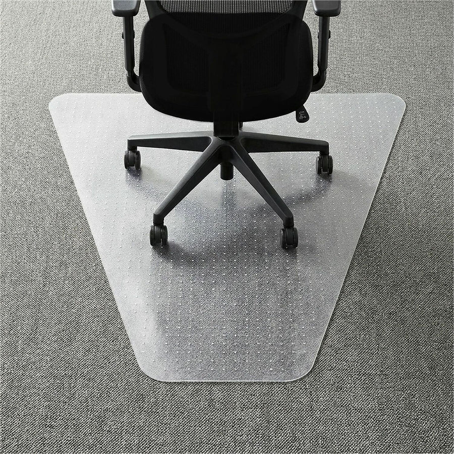 Lorell L-Workstation Medium-pile Chairmat, Clear, Vinyl, Studded, LLR69156