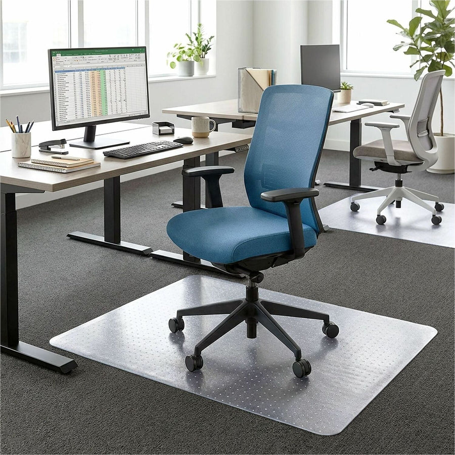 Lorell Low-Pile Chairmat, Clear, Vinyl, Slip Resistant, LLR69160