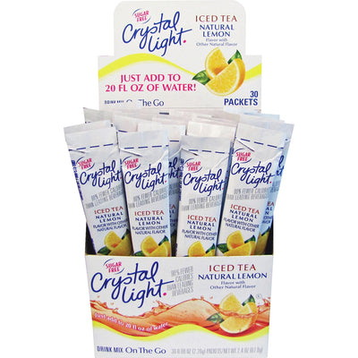 Crystal Light On-The-Go Ice Tea Flavored Drink Mix Sticks, 30 / Box, KRF00757