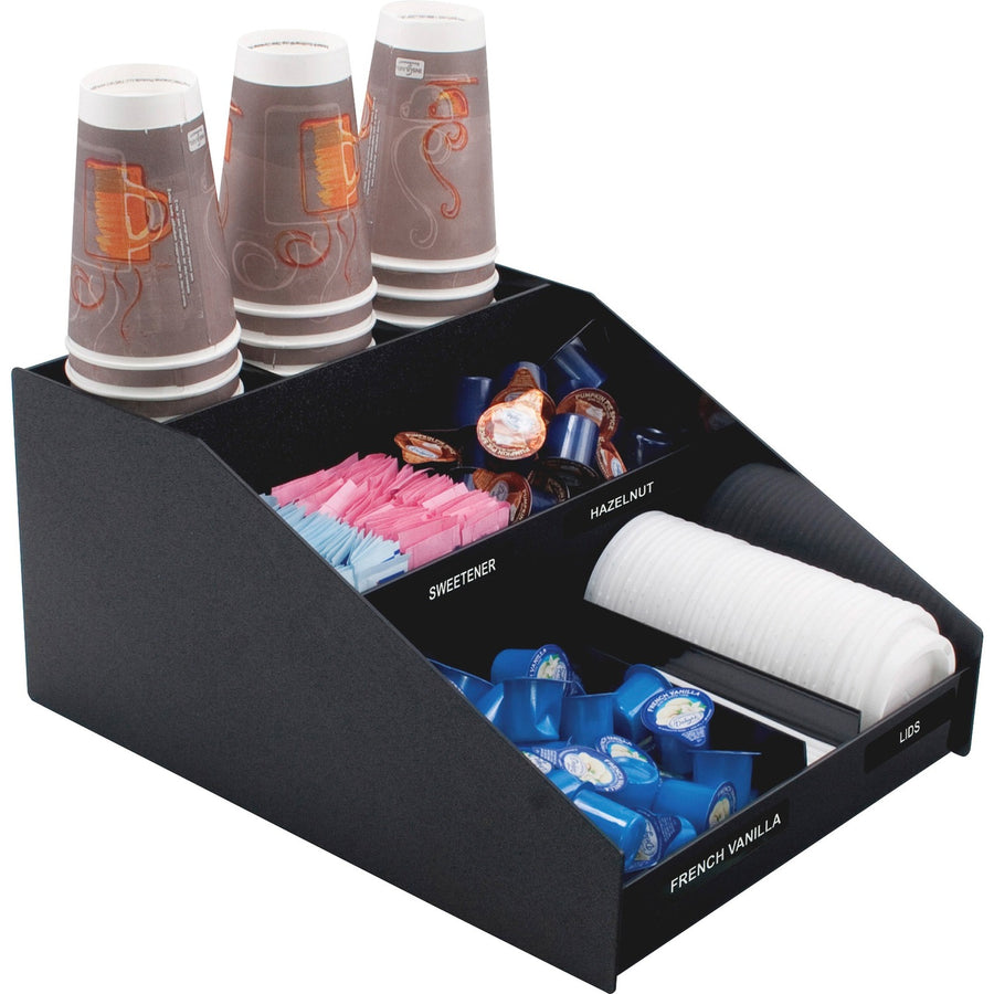 Vertiflex Horizontal Condiment Organizer, 12" x 7.50", Black, Chip Resistant, VRTVFCC-1200