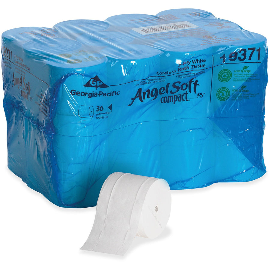 Angel Soft Professional Series Compact Premium Embossed Toilet Paper, White, 1/2", 36 / Carton, GPC19371