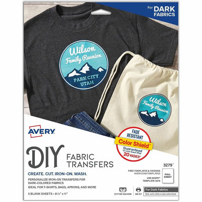 Avery Heat Transfer Paper for Dark Fabrics, 5 Sheets ), 8 1/2" x 11", 5 / Pack — view 1