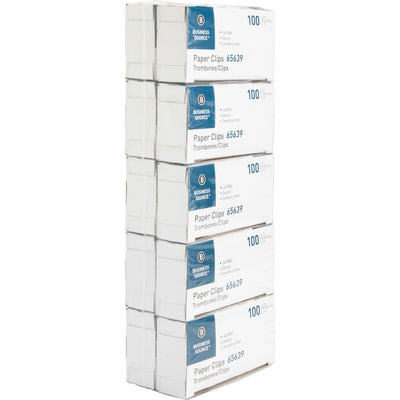 Business Source Paper Clips, Silver, 10 / Pack, BSN65639