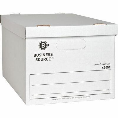Business Source Economy Storage Box with Lid, White, 12 / Carton — view 1