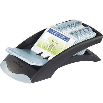 Durable Office VISIFIX Desk Business Card Files, Gray, 200, DBL241301