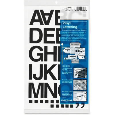 Chartpak Vinyl Helvetica Style Letters/Numbers, Black, 1 Pack, CHA01040