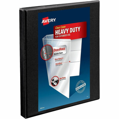 Avery Heavy-Duty View Binder, 0.5" Slant Rings, Black ), 8 1/2" Width x 11" Length — view 1