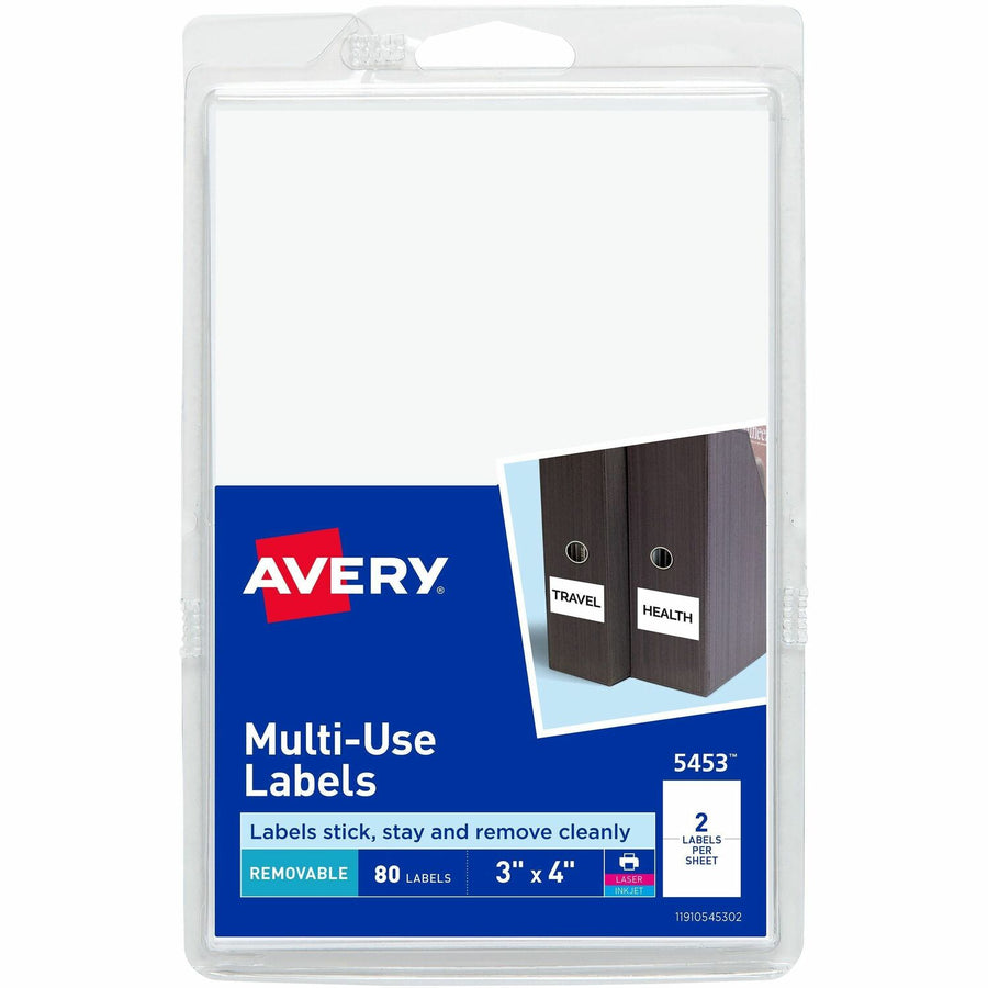 Avery Removable Multi-Use ID Labels on Printable 4" x 6" Sheets, White, 80 / Pack — view 1