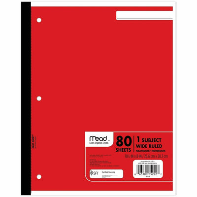ACCO Mead Neatbook One-subject Notebook, 8" x 10 1/2", MEA05222