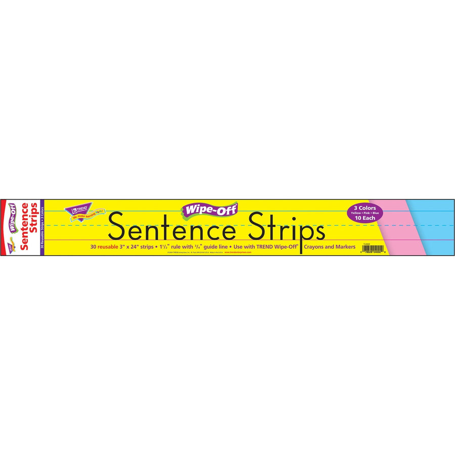 Trend 24" Multicolor Wipe-Off Sentence Strips, Reusable, 1 / Pack, TEPT4002