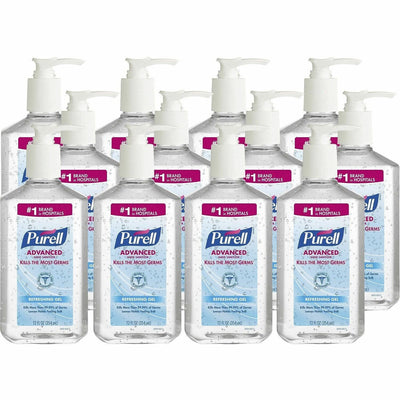 Gojo PURELL Hand Sanitizer Gel, Clear, 12 / Carton, GOJ365912CT