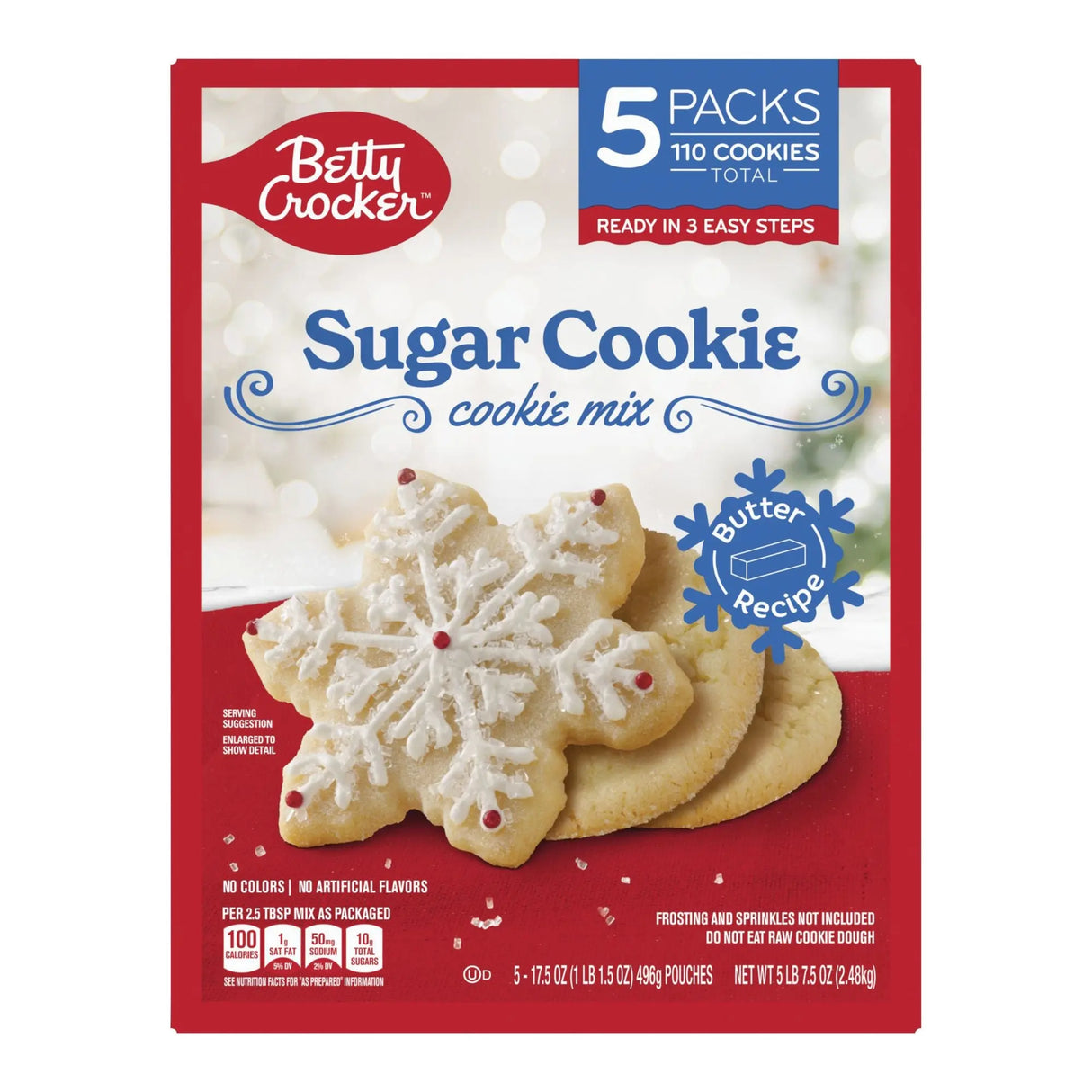 Betty Crocker Sugar Cookie Mix (5-Pack, Bakes 110 Cookies) | Soft, Classic Sweet Flavor Betty Crocker