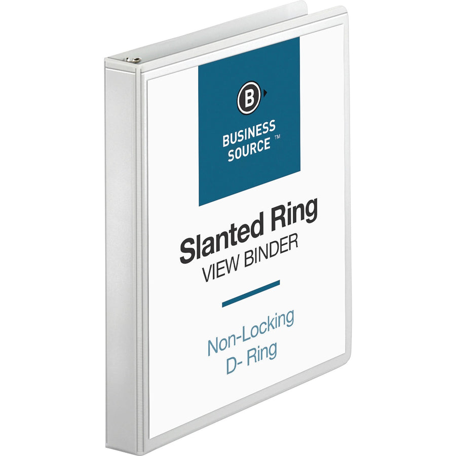 Business Source Basic D-Ring View Binder, White, 8 1/2" Width x 11" Length, 4EA/BD 3BD/CT 48CT/PL — view 1