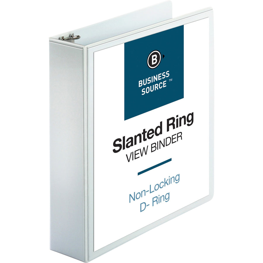 Business Source Basic D-Ring White View Binders, 8 1/2" Width x 11" Length, 6EA/CT 64CT/PL — view 1