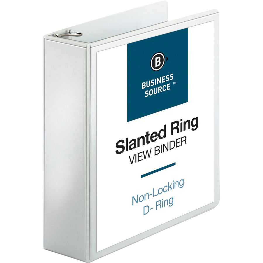 Business Source Basic D-Ring White View Binders, 8 1/2" Width x 11" Length, 6EA/CT 48CT/PL — view 1