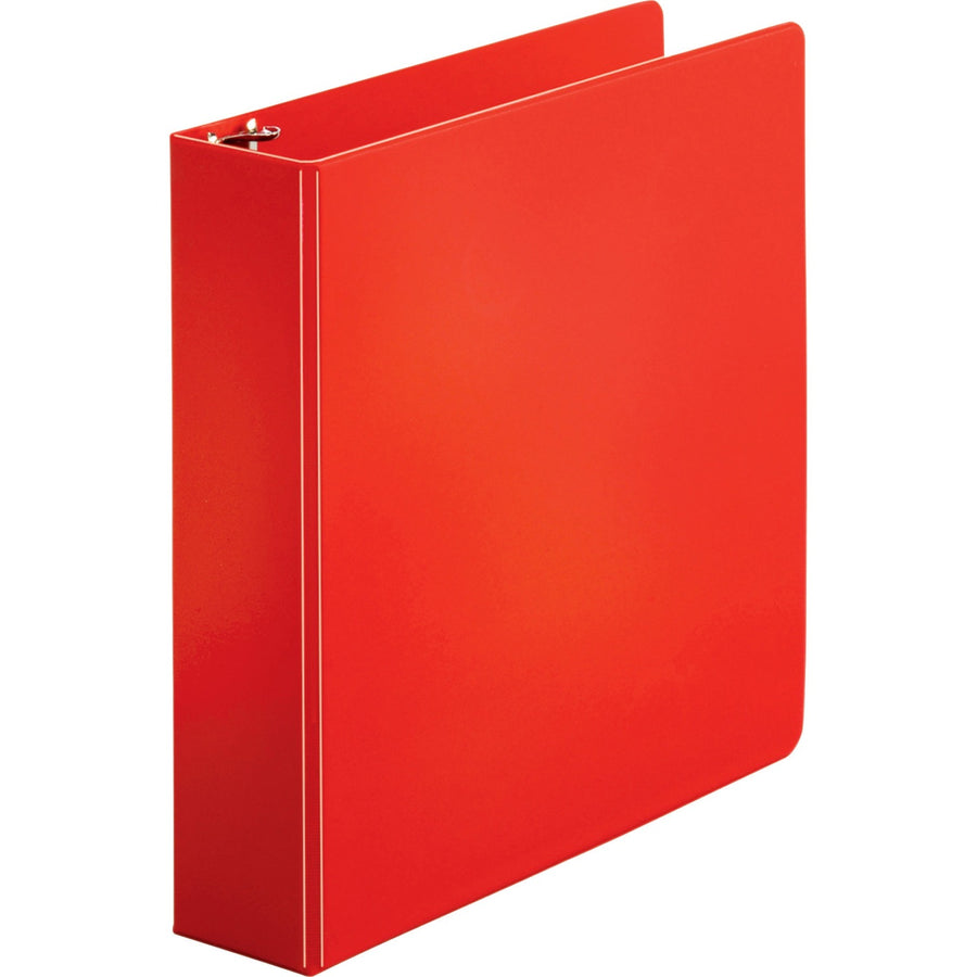 Business Source Basic Round Ring Binders, Red, 8 1/2" Width x 11" Length, 12EA/CT — view 1