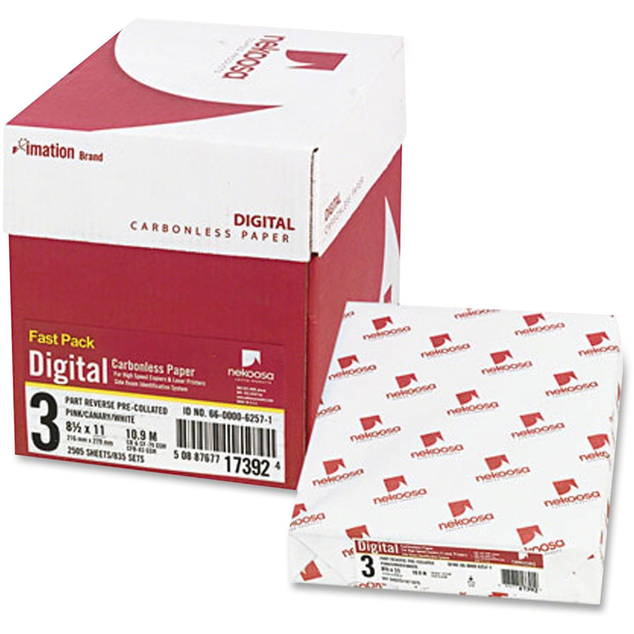 Nekoosa Fast Pack Digital Carbonless Paper, 8.5" x 11", Pink, Precollated, 1 Carton, NEK17392