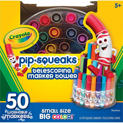 Crayola Pip-Squeaks Telescoping Marker Tower Washable Markers, 50 / Set, CYO58-8750