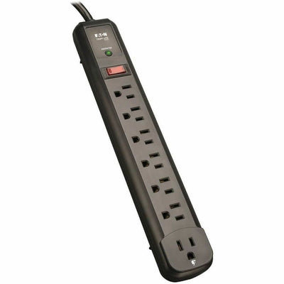 Tripp Lite series Protect It! 7-outlet Surge Suppressor, 2" x 1.3", Black, TRPTLP74RB
