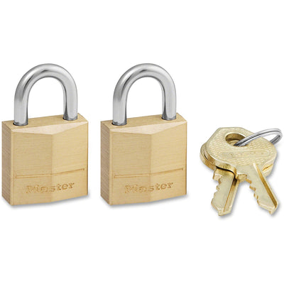 Master Lock Three-Pin Brass Tumbler Locks, 2 / Pack, MLK120T