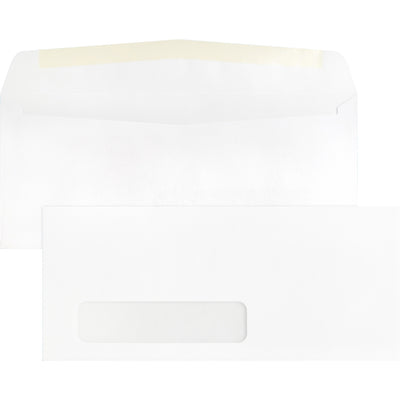 Business Source Economical No. 10 Window Envelope, White, 500 / Box, BSN42251