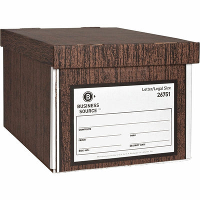 Business Source Economy Medium-duty Storage Boxes, Wood Grain, 12 / Carton — view 1
