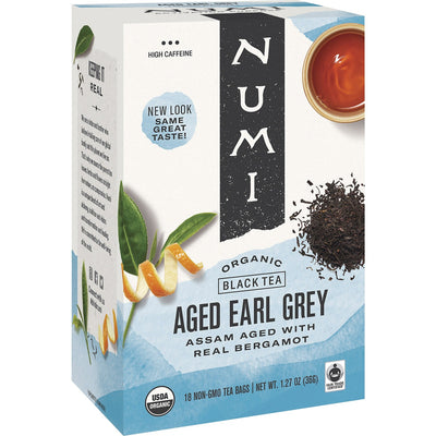 Numi Aged Organic Earl Grey Black Tea Bag, 18 / Box, NUM10170