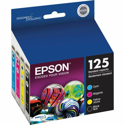 Epson DURABrite 125 Original Inkjet Ink Cartridge - Black, Cyan, Magenta, Yellow - 4 / Pack, EPST125120-BCS