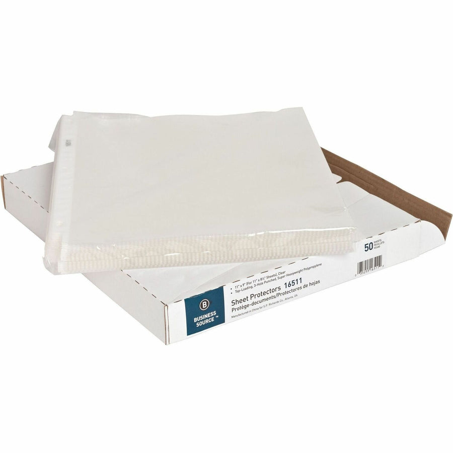 Business Source Sheet Protectors, Clear, 8 1/2" Width x 11" Length, 1 Box — view 1