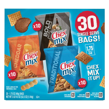 Chex Mix Classics Snack Mix (30-Pack) | Timeless Savory Crunch Variety Chex Mix