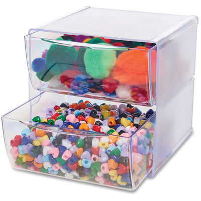 Deflecto Stackable Cube Organizer, Clear, DEF350101