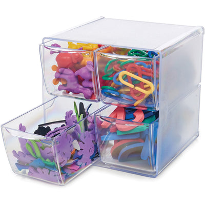 Deflecto Stackable Cube Organizer, Clear, DEF350301