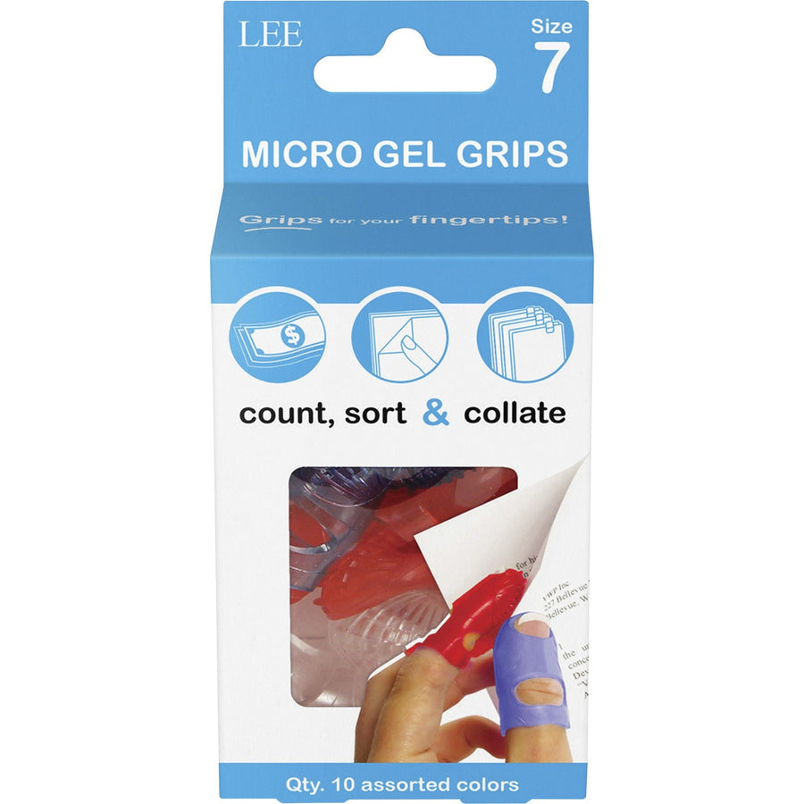 LEE Micro Gel Grips, Tippi, Medium, Assorted, Rubber, Acid-free, 10 / Pack, LEE61070