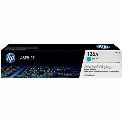 HP 126A (CE311A) Original Standard Yield Laser Toner Cartridge - Single Pack - Cyan -, HEWCE311A